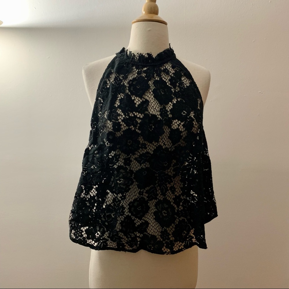 Free People Black Lace Tank